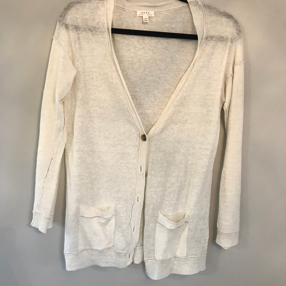 Soft Joie - Ivory Linen Cardigan